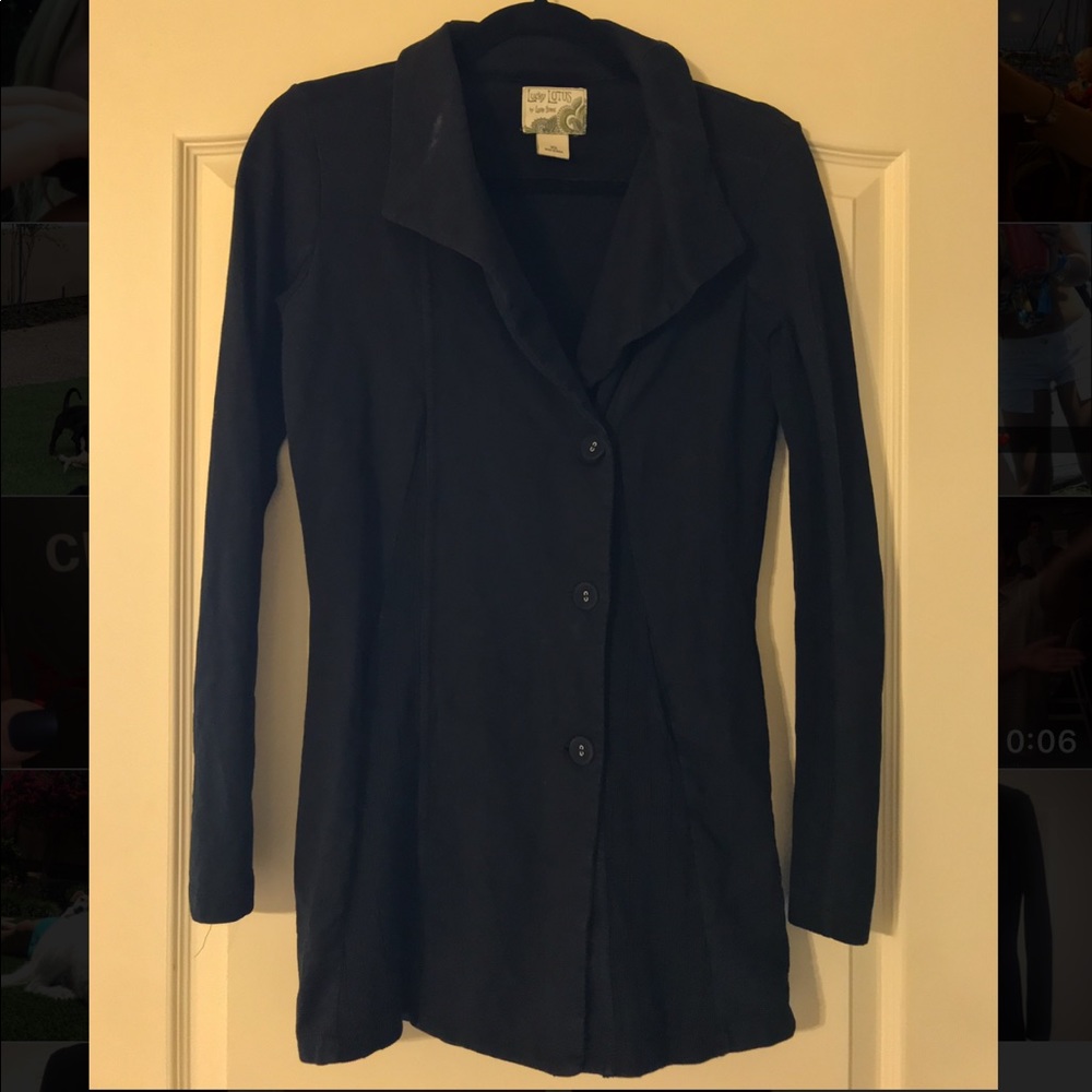 Lucky Brand Lucky Lotus Black Three Button Jacket